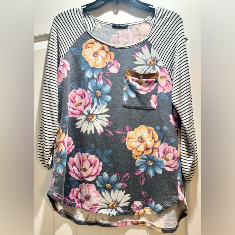 Floral Striped Women's Top